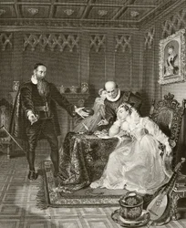 John Knox ammonisce Maria Stuarda riguardo al suo matrimonio con Don Carlos, figlio di Filippo II di Spagna, 24 giugno 1563, da 